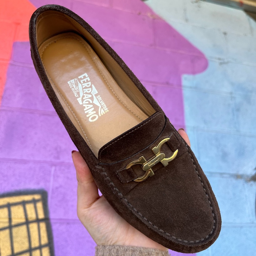 Ferragamo Loafer in Dark Brown Suede